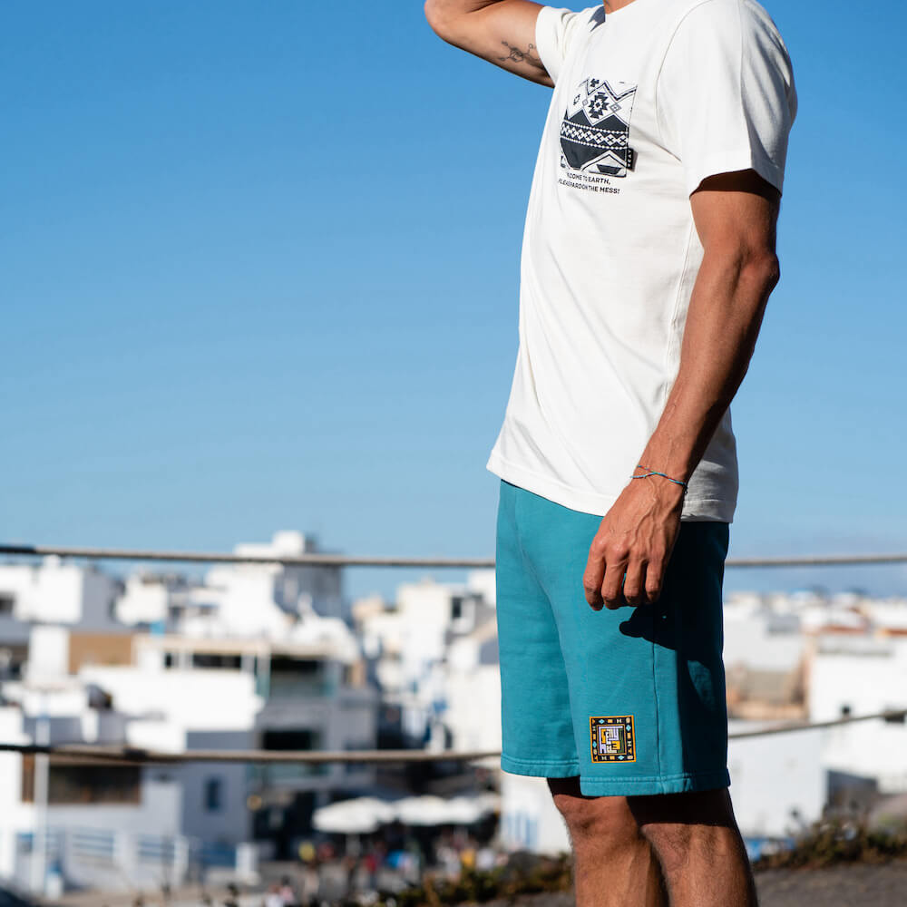 Seay / Pantalone in Felpa Corto Verde Smeraldo Iokepa Pezzi Unici