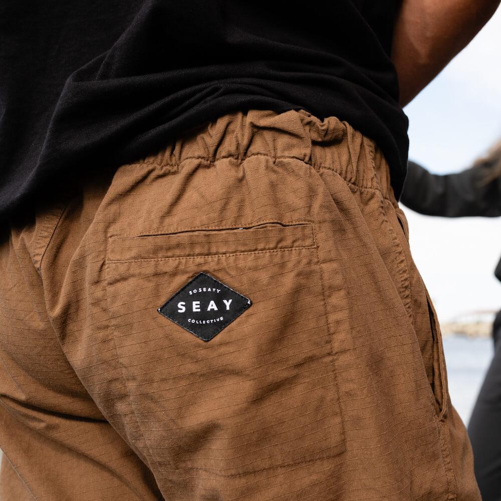 Seay / Pantalone Lungo Cargo Marrone Byron Consegna Veloce