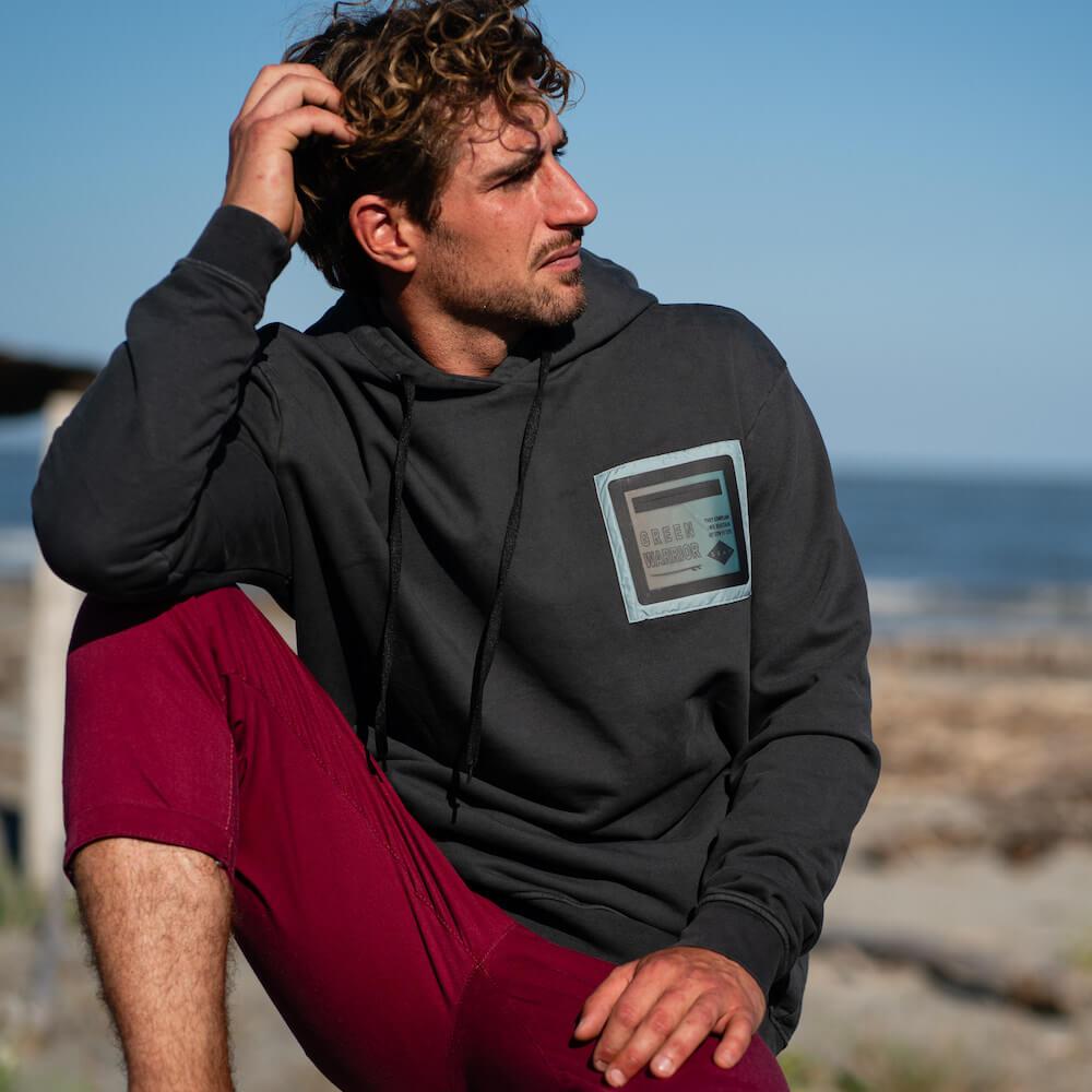 Seay / Felpa con Cappuccio Nera Siargao Presa