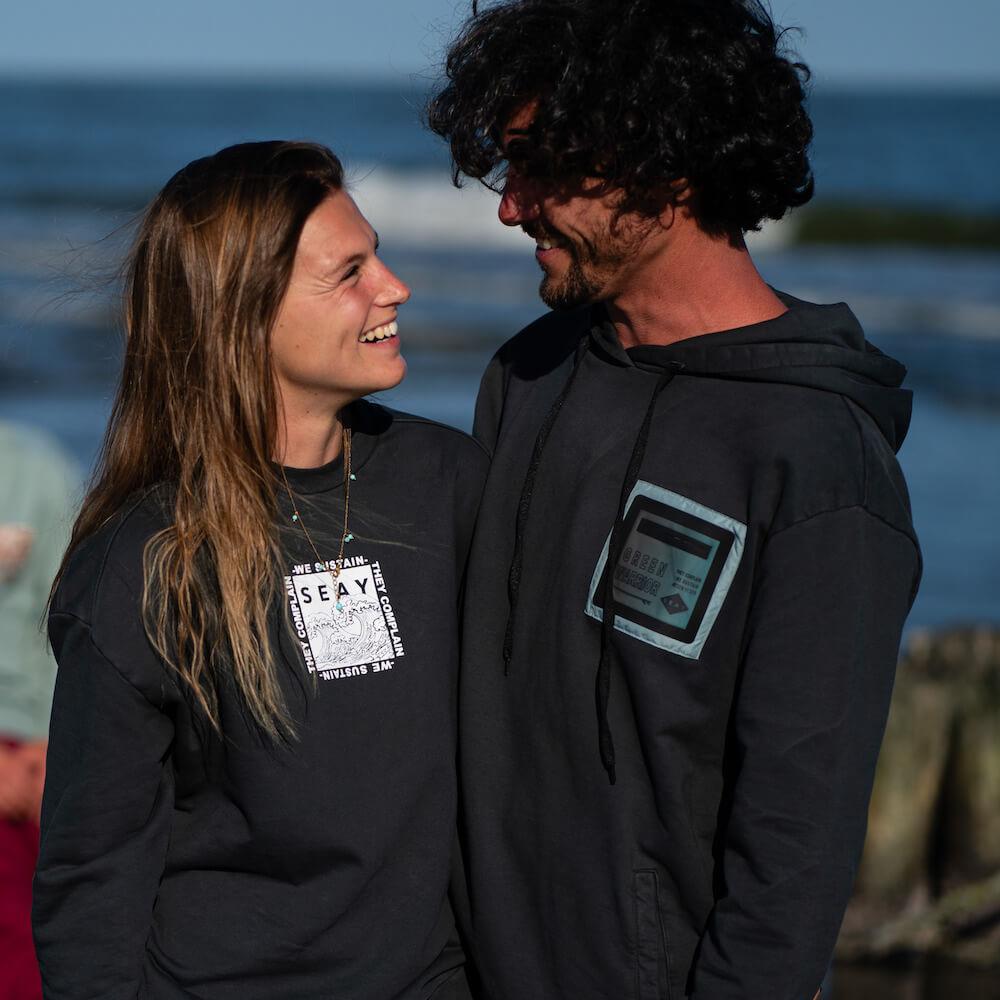 Seay / Felpa con Cappuccio Nera Siargao Presa