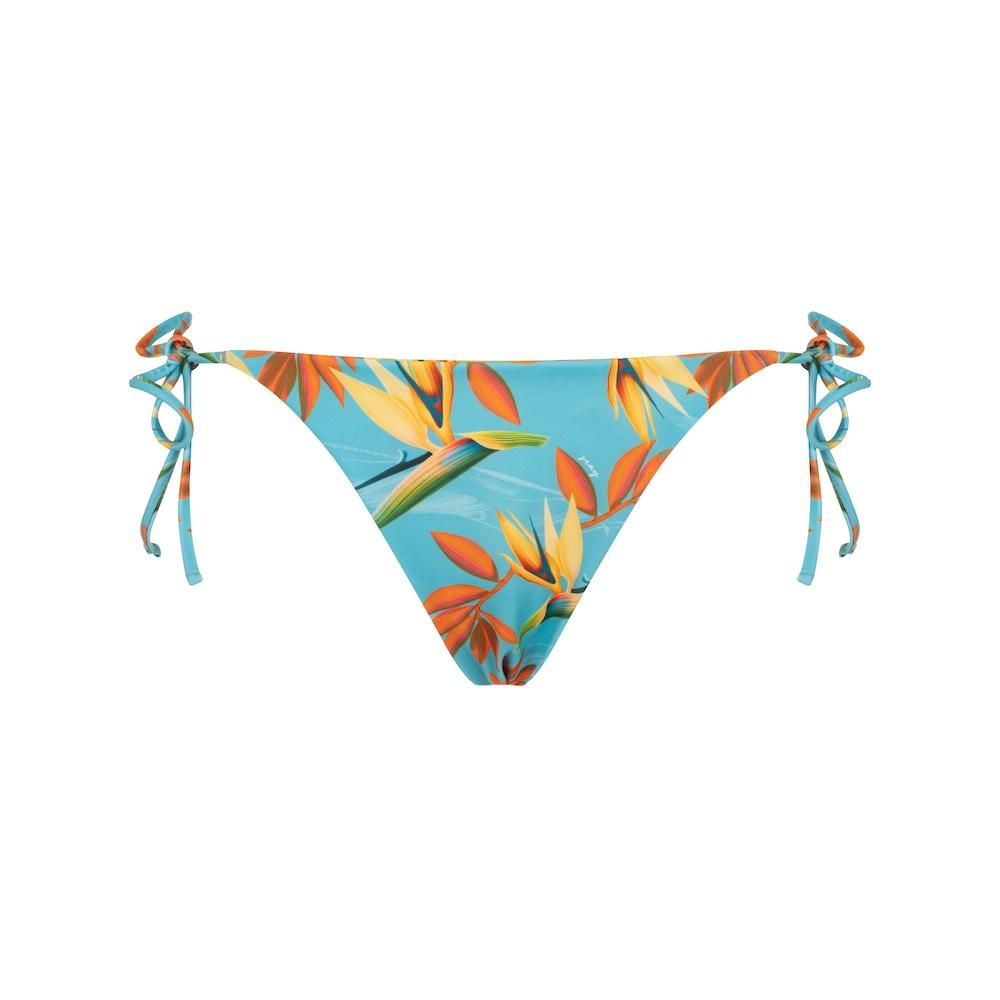 Seay / Slip Bikini Reversibile con Laccetti Azzurro Verde Bird of Paradise Offerte