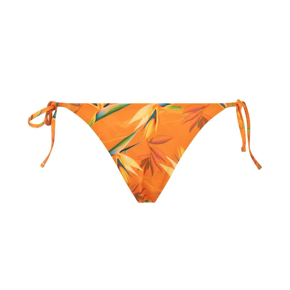 Seay / Slip Bikini Reversibile con Laccetti Nero Arancione Bird of Paradise Hotsell