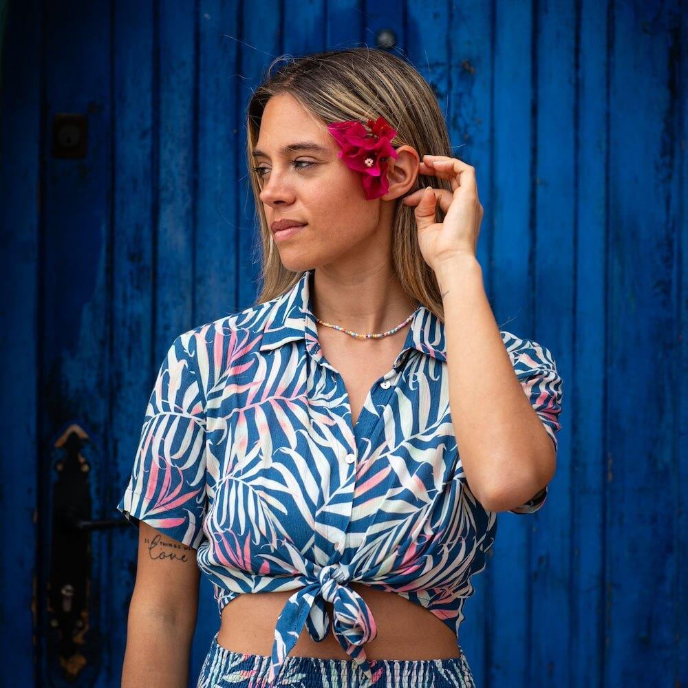 Seay / Camicia Crop Blu Bamboo 2025