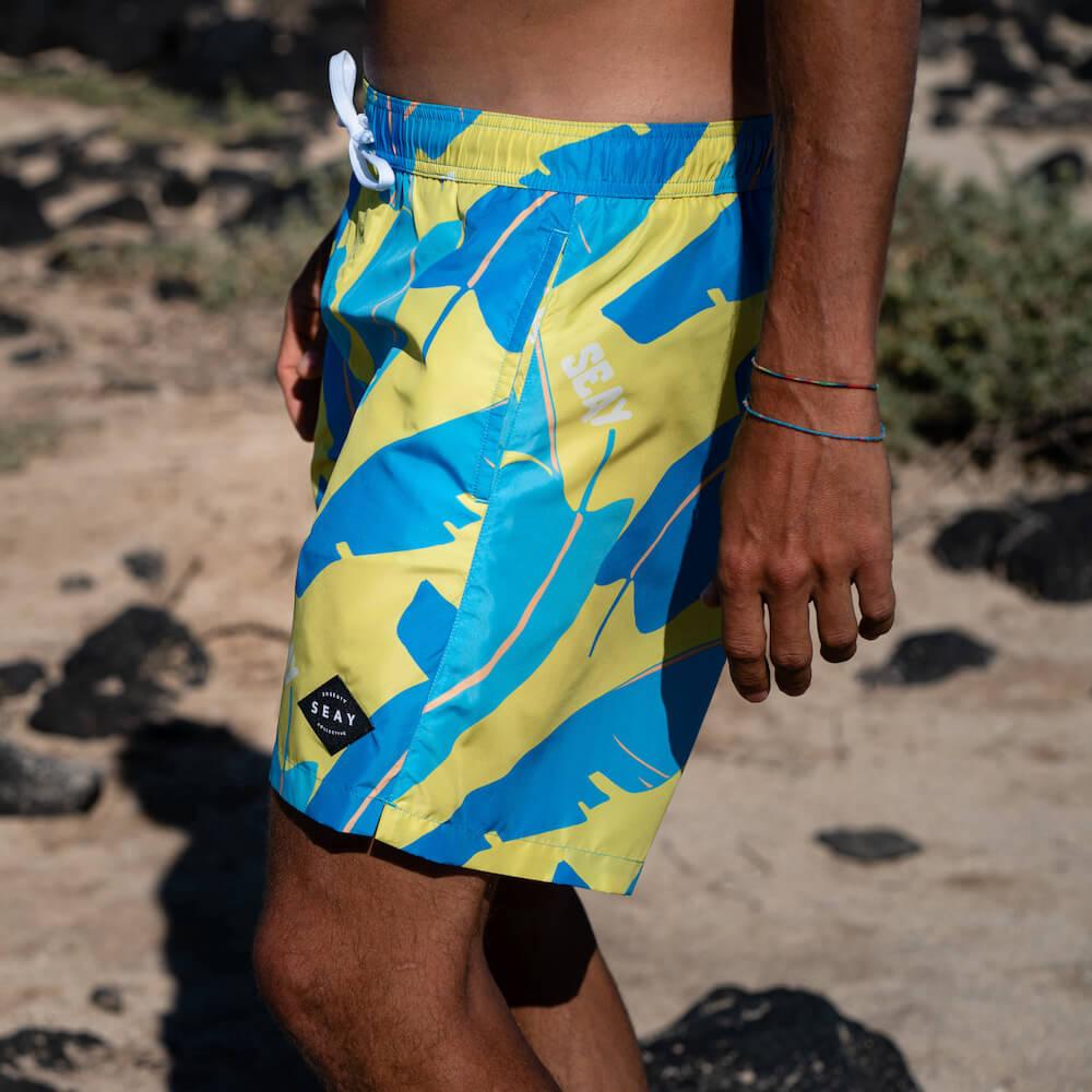 Seay / Swim Boxer Medio Giallo Blu Foglie Banano Acquista Ora
