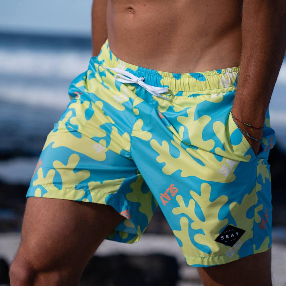 Seay / Swim Boxer Medio Giallo Blu Corallo Presa
