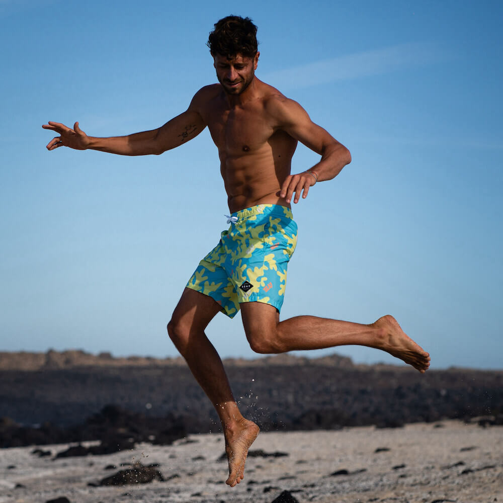 Seay / Swim Boxer Medio Giallo Blu Corallo Presa