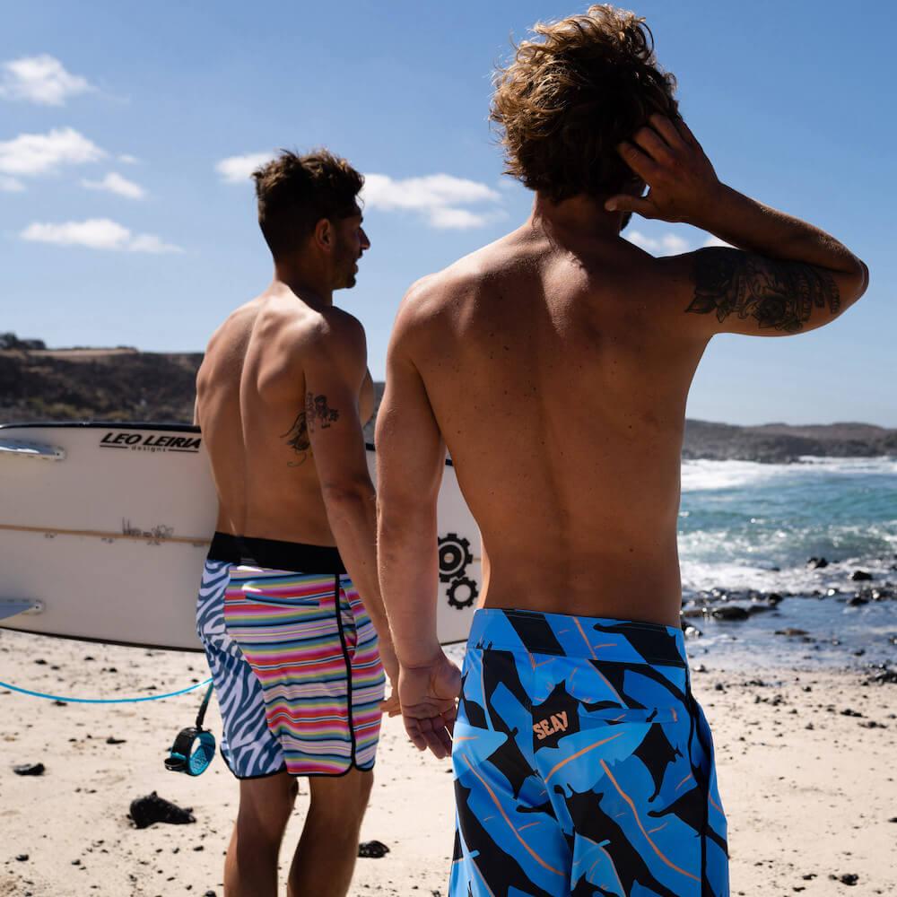 Seay / Boardshort Nero Blu Foglie Banano Alapai Saldi