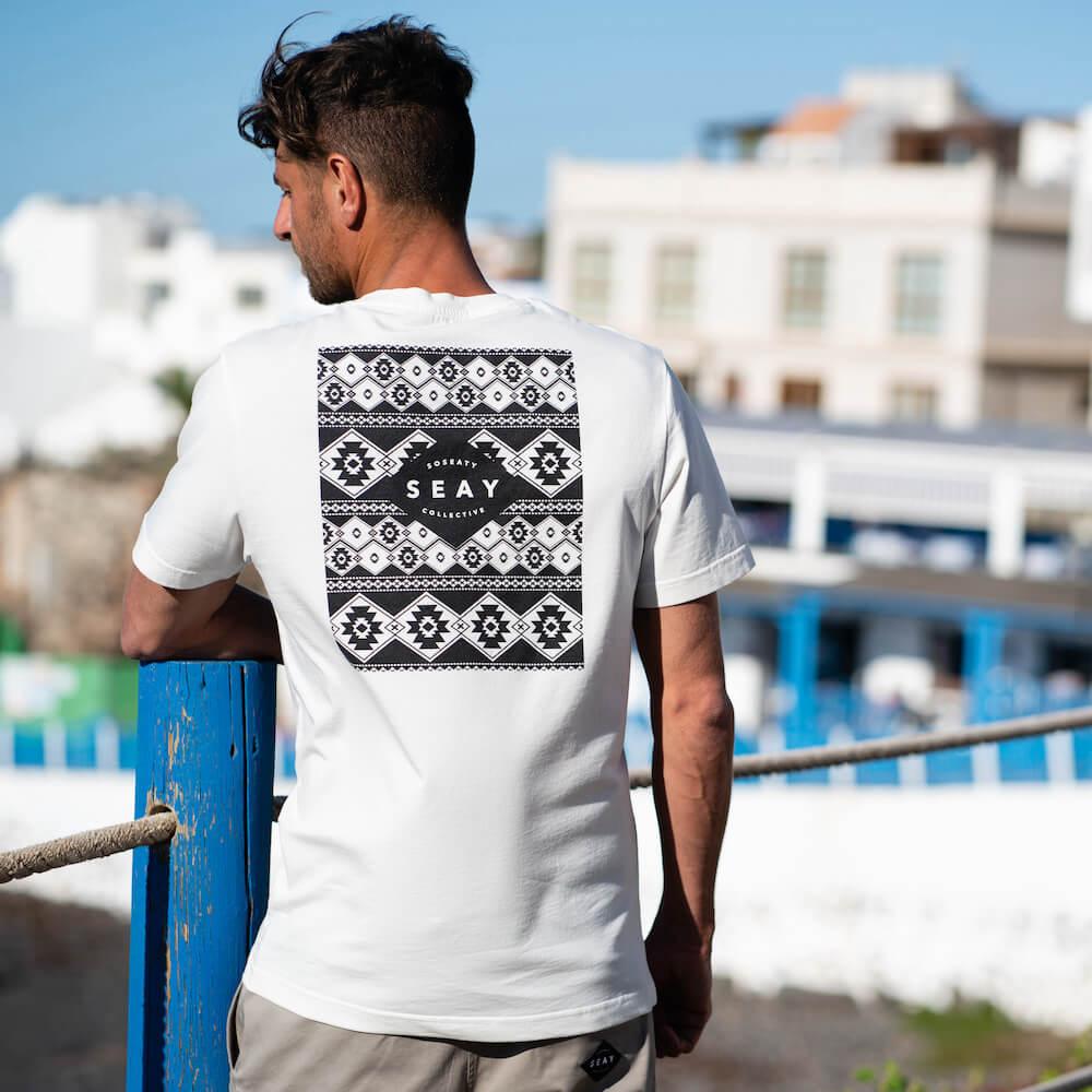 Seay / T-Shirt Bianco Naturale Kaleo Unisex Nuova