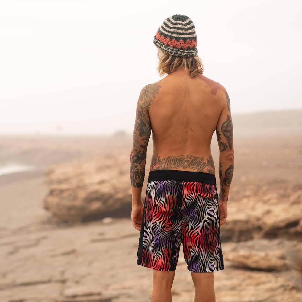Seay / Boardshort Nero Zebra & Giraffa Promozione Limitata