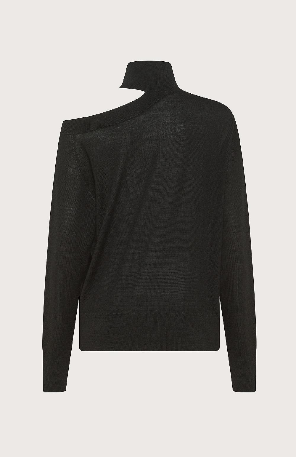 Seventy Maglia asimmetrica in lana merinos - Col. Nero Outlet