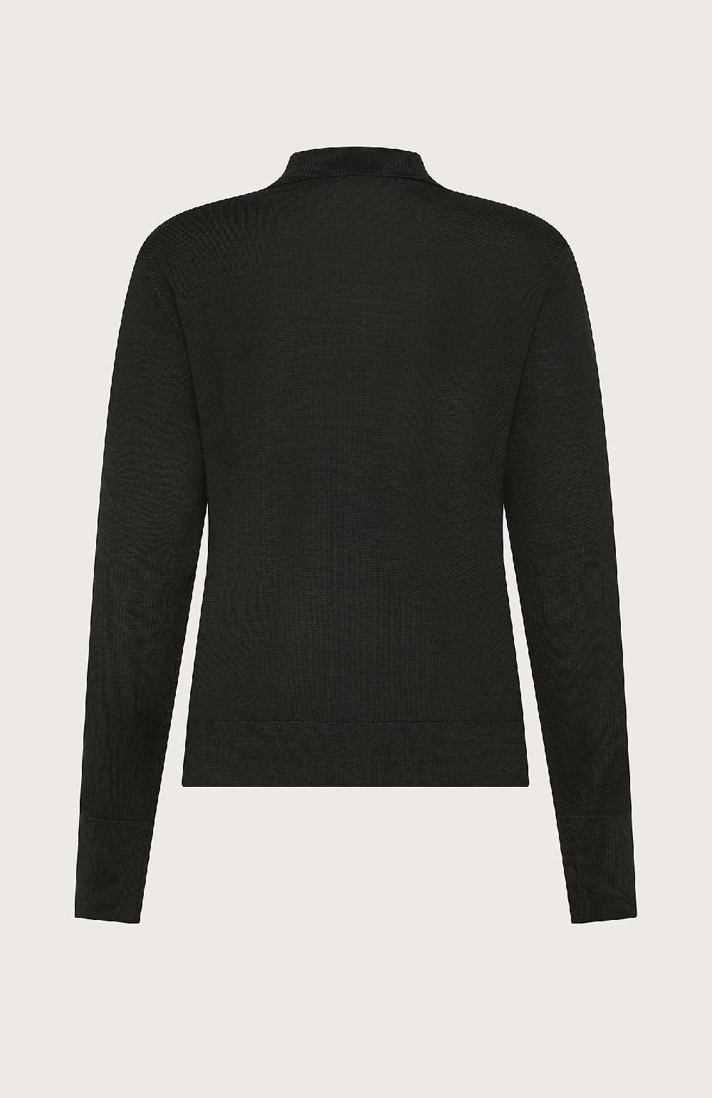 Seventy Polo in lana merinos a manica lunga - Col. Nero Vendita Economica