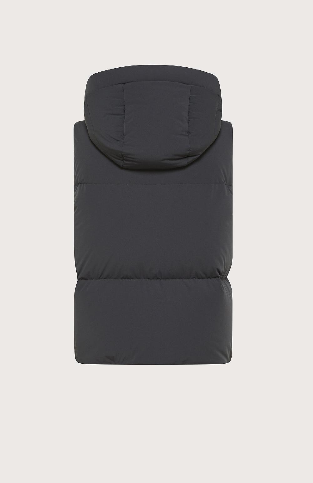Seventy Gilet imbottito a collo alto con cappuccio - Col. Nero Saldi Di Fabbrica