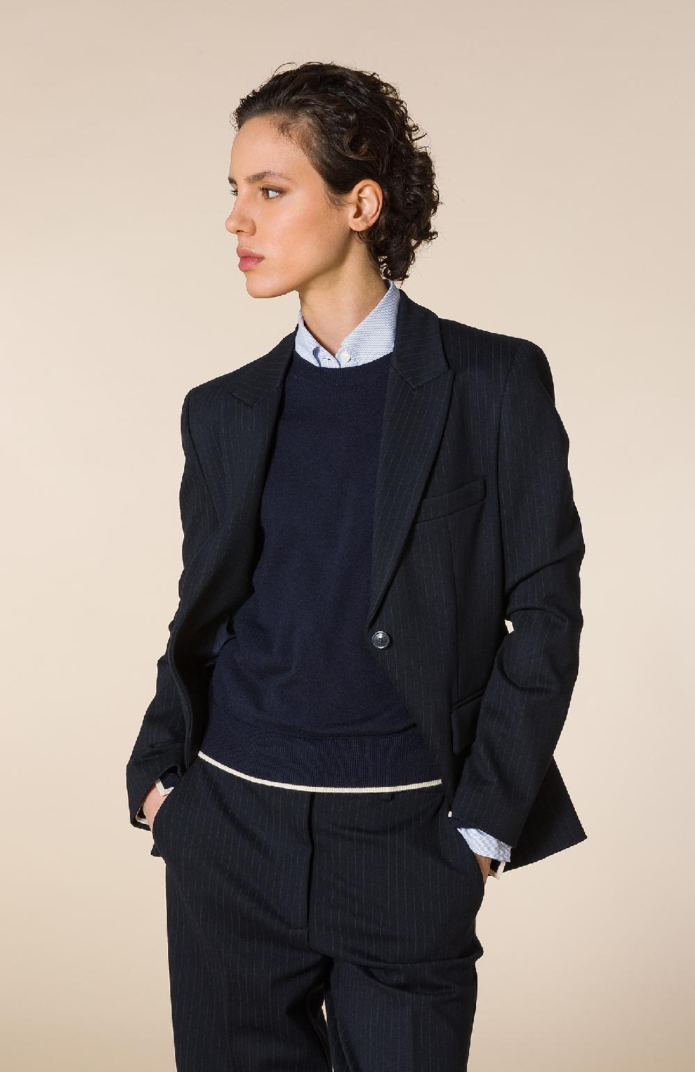 Seventy Camicia taglio corto a righe - Col. Blu In Linea