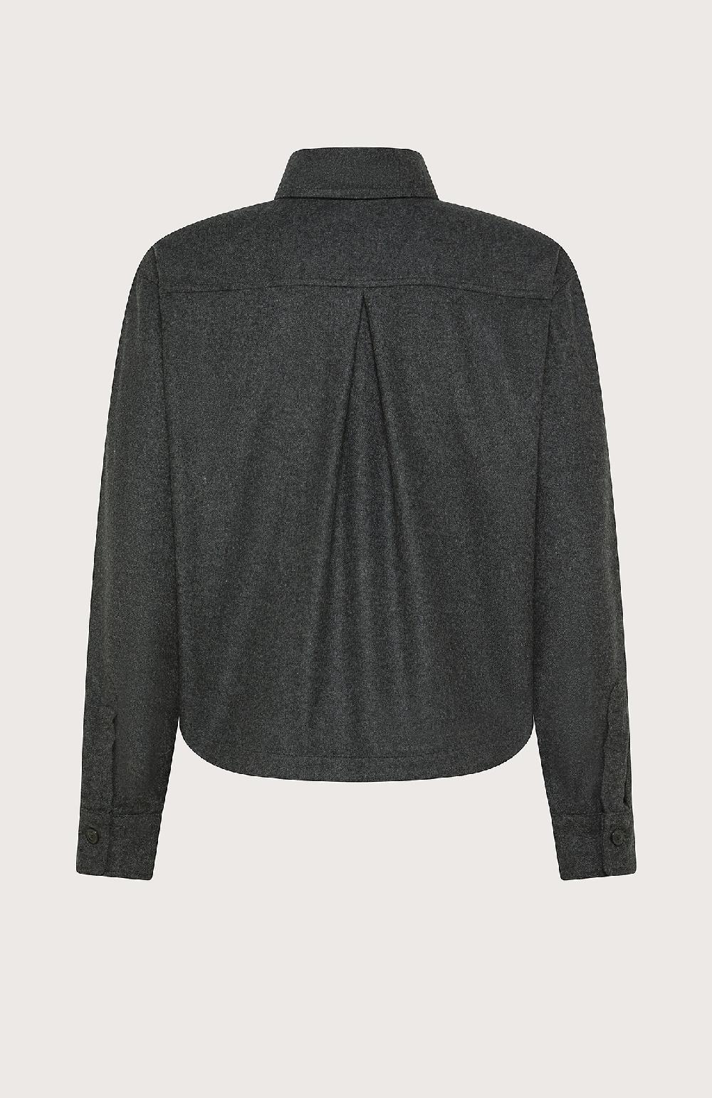 Seventy Overshirt boxy in flanella misto lana - Col. Grigio Nuovo