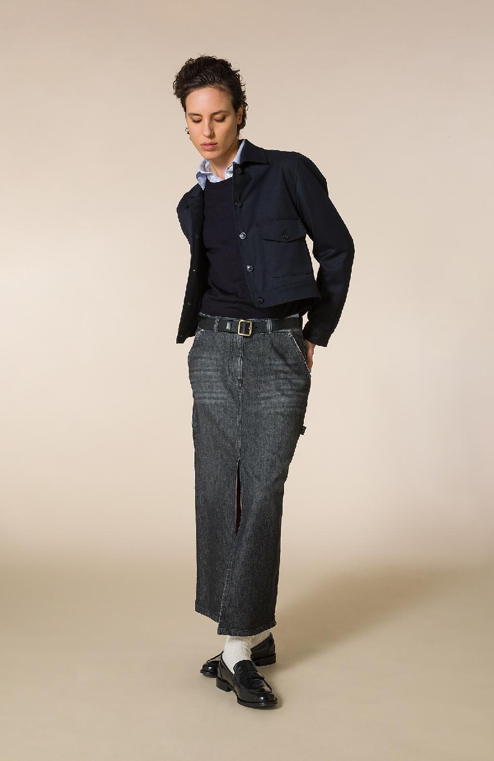 Seventy Gonna lunga in denim washed - Col. Grigio Promozione