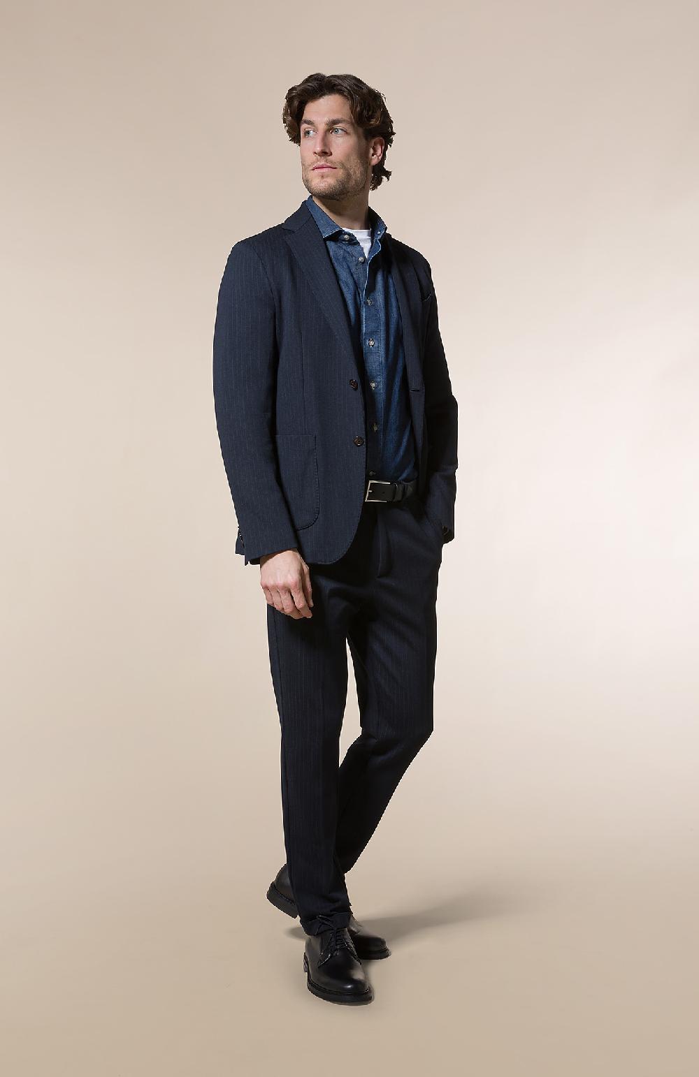 Seventy Giacca decostruita monopetto regualar fit in punto stoffa gessato - Col. Blu Negozi Online
