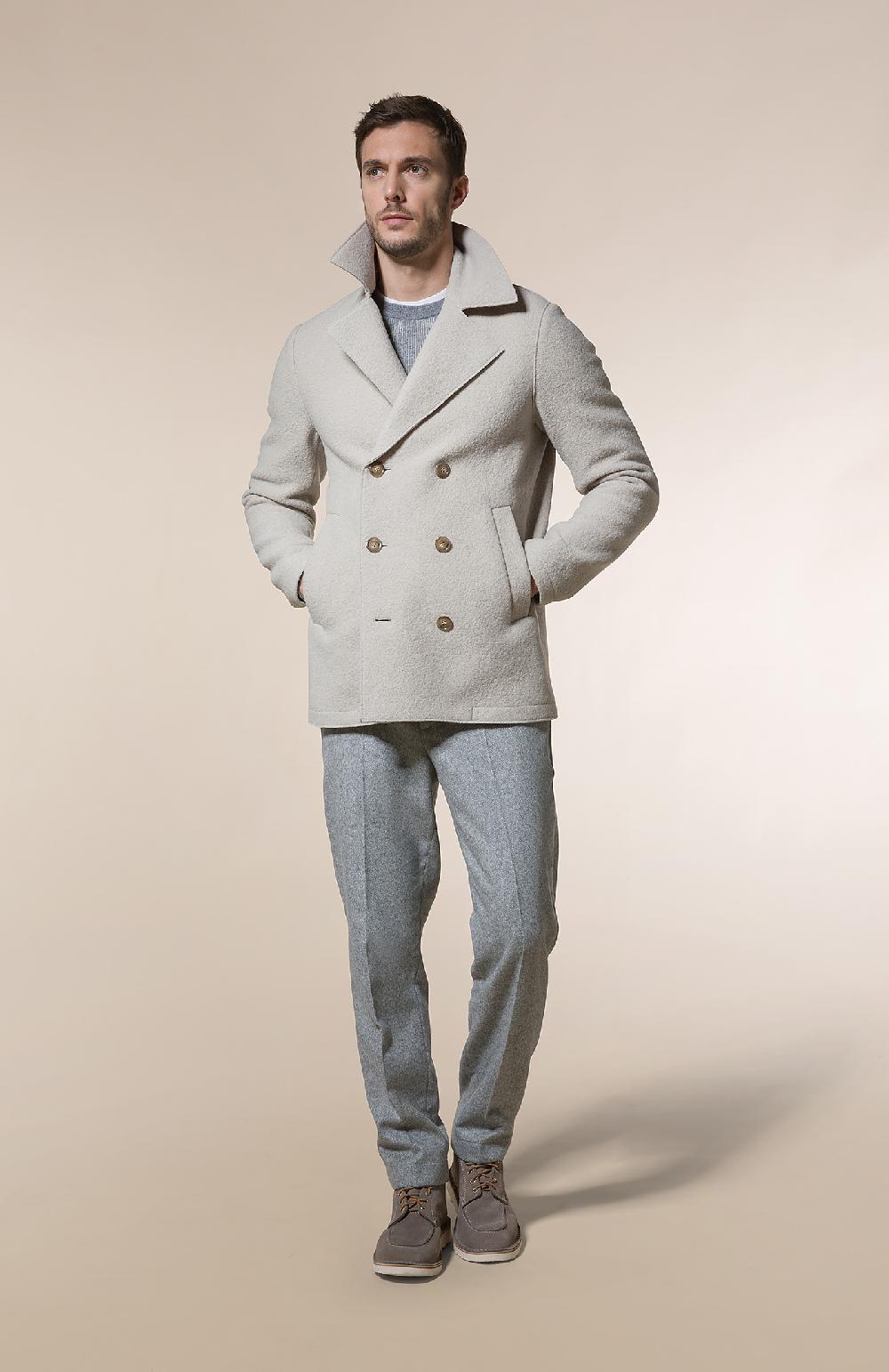 Seventy Cappotto corto doppiopetto in lana cotta pesante - Col. Neutro Fino Al -60%