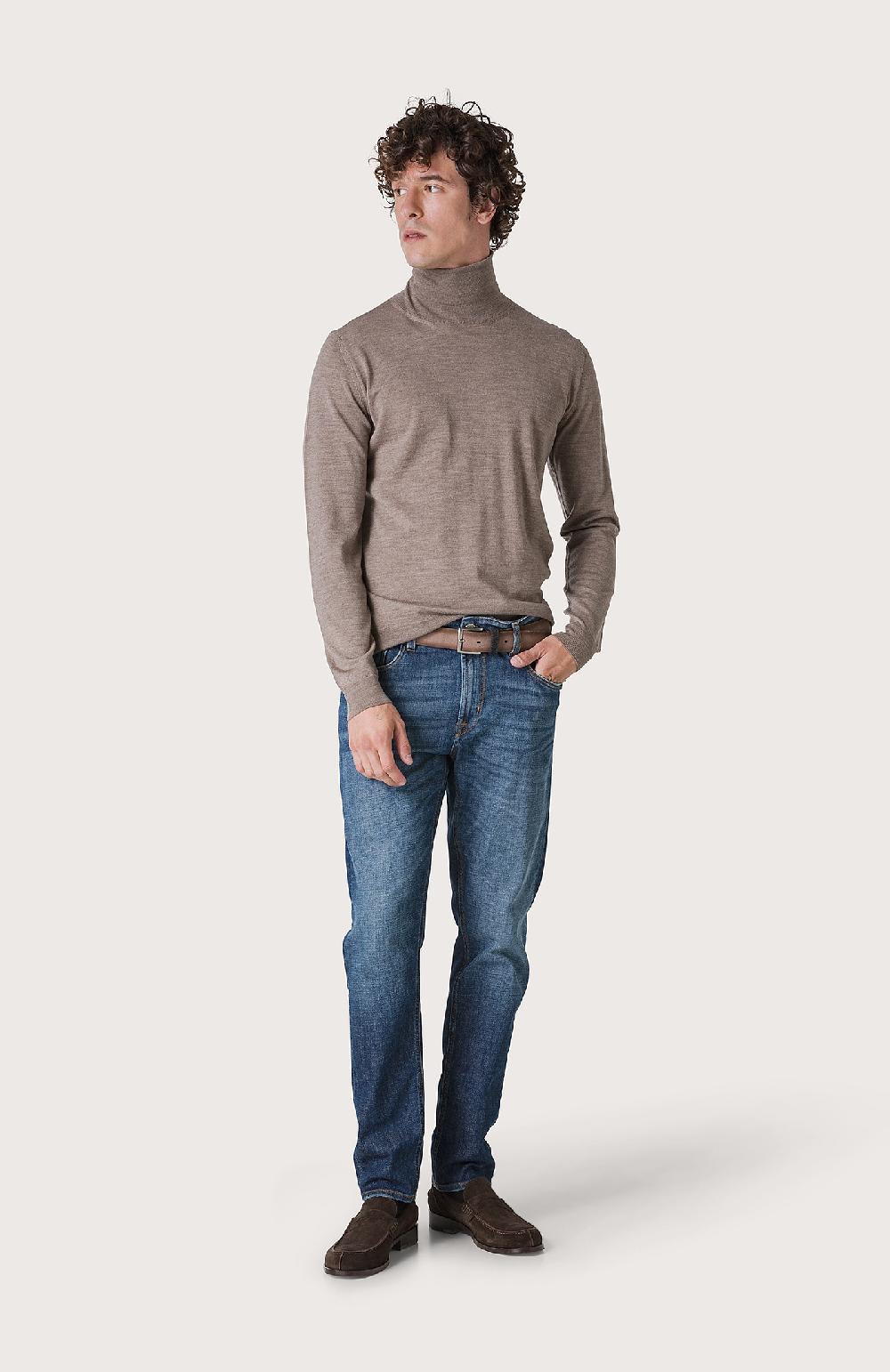 Seventy maglia dolcevita in rasato - Col. Marrone Outlet