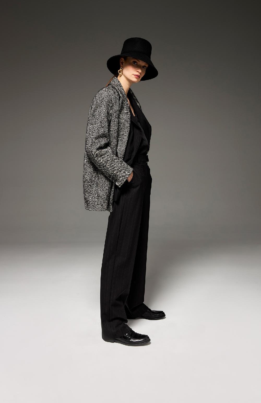 Seventy Cappotto doppiopetto corto in misto lana - Col. Nero In Linea