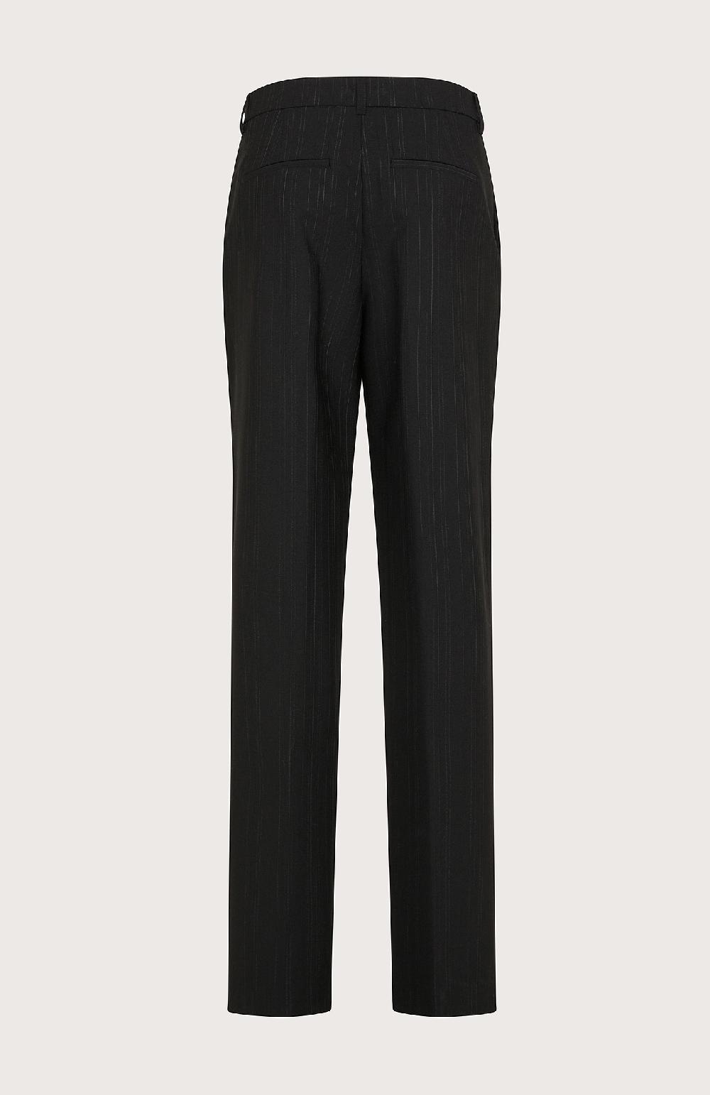Seventy Pantalone lungo a gamba dritta in misto lana gessato - Col. Nero Qualità