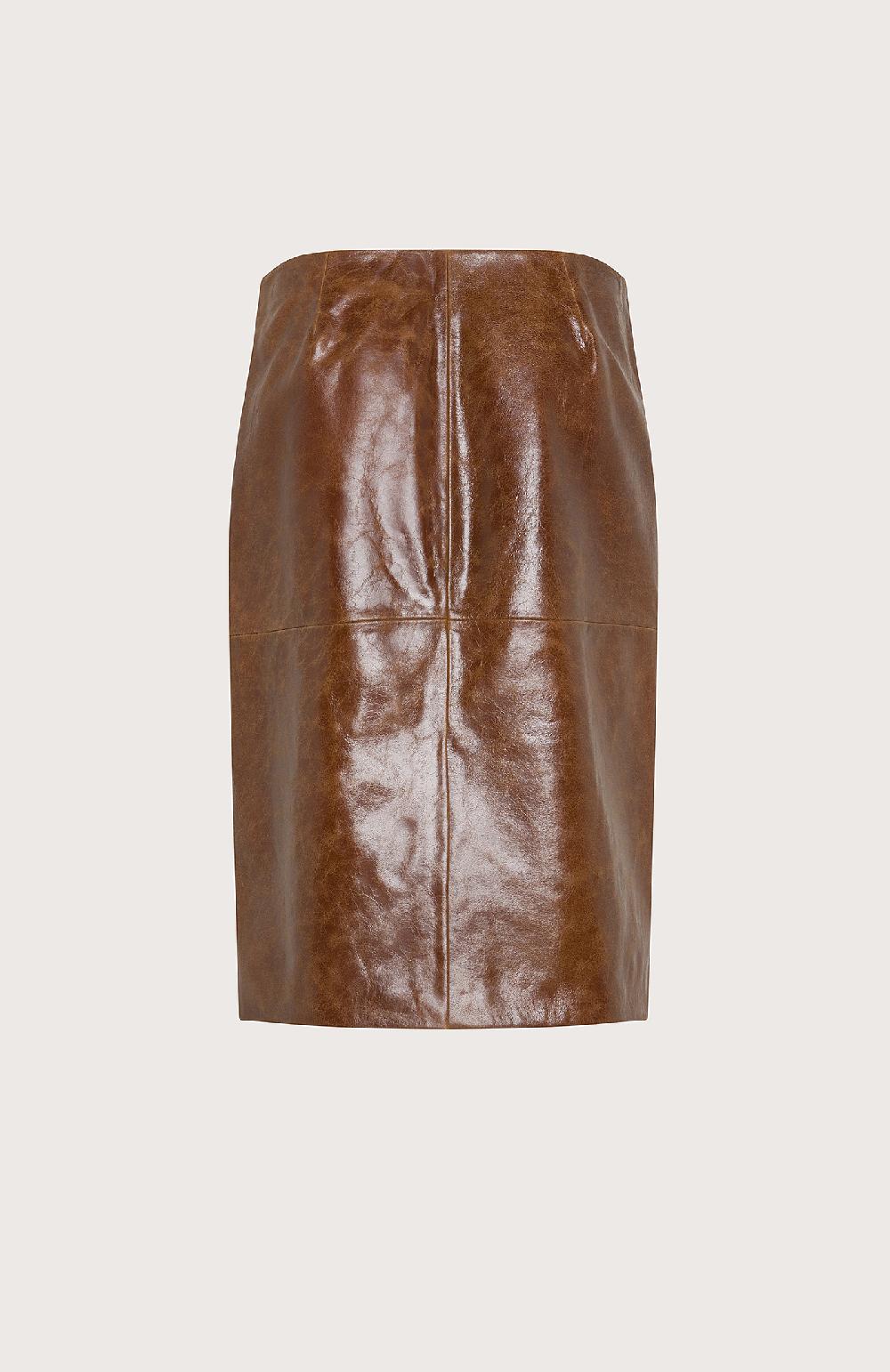Seventy Gonna tubino in pelle effetto vintage - Col. Marrone Offerte stagionali