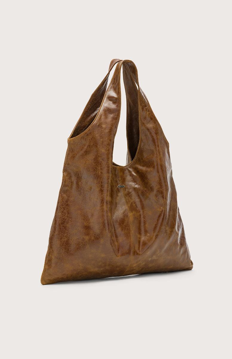 Seventy Maxi pouch in pelle effetto vintage - Col. Marrone Economico