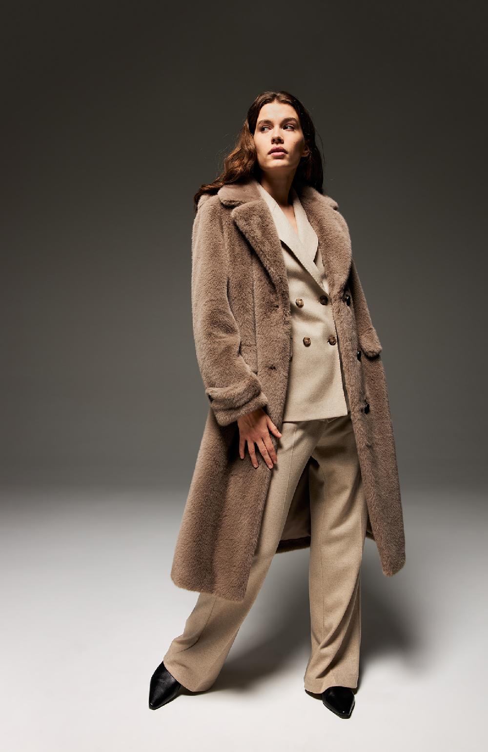 Seventy Cappotto in ecopelliccia - Col. Grigio Saldi Di Fabbrica