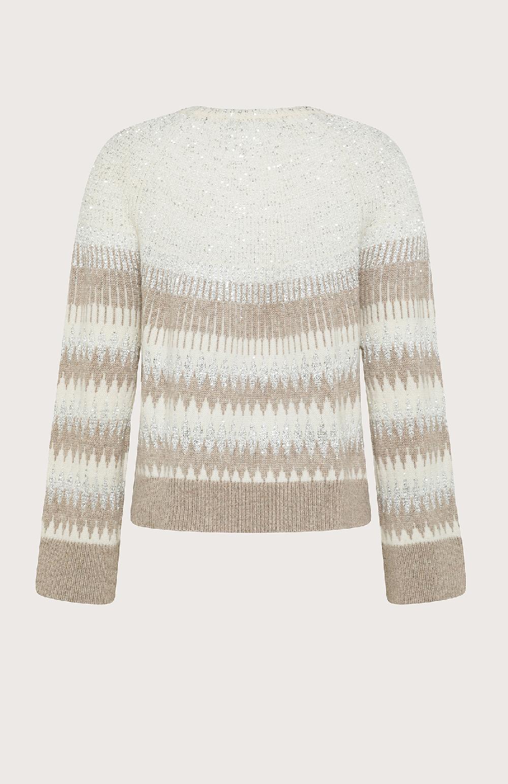 Seventy Maglia girocollo intarsiata con paillettes - Col. Grigio Qualità