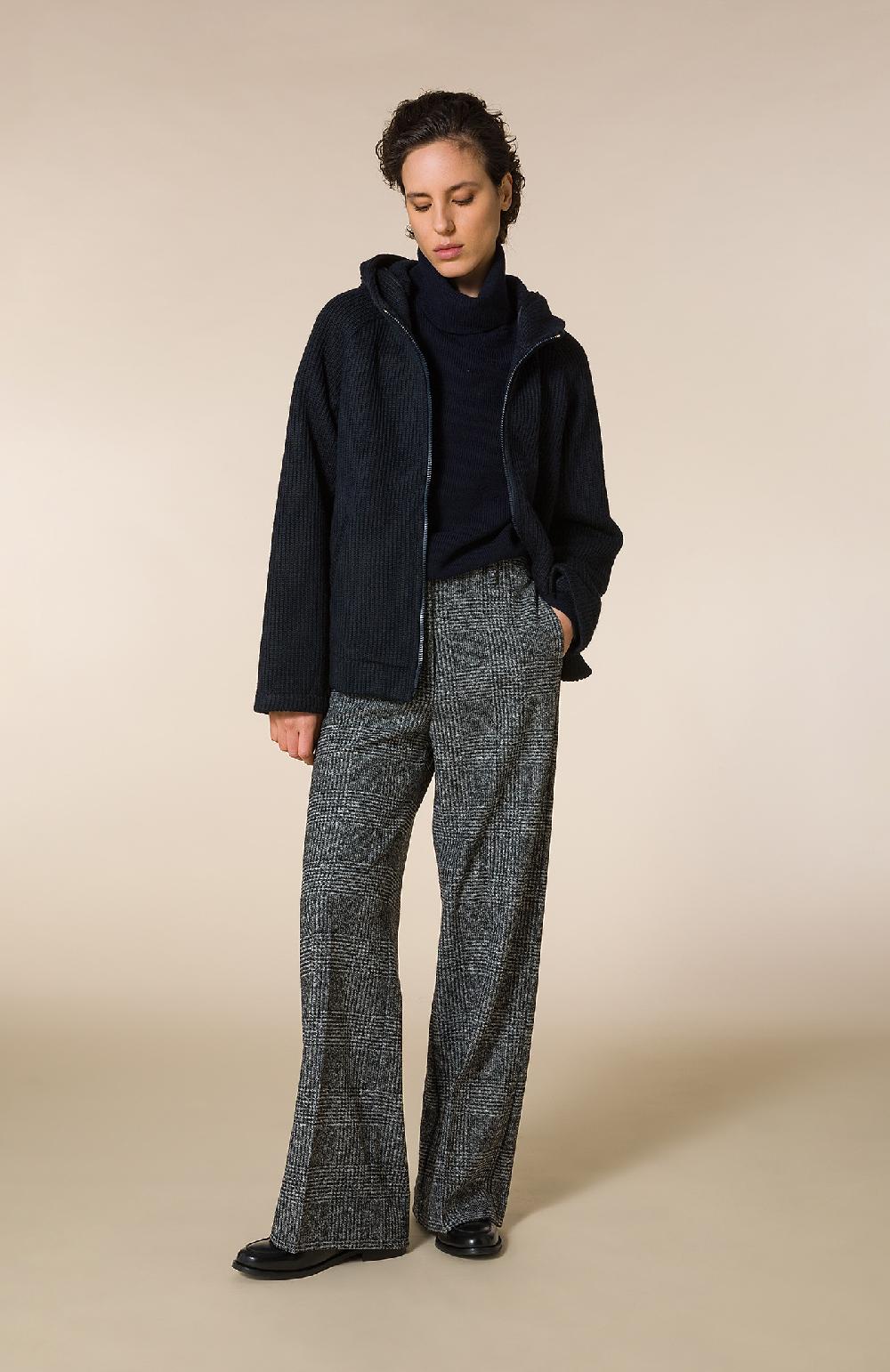 Seventy Pantalone lungo relax fit in galles misto lana - Col. Nero Consegna Veloce