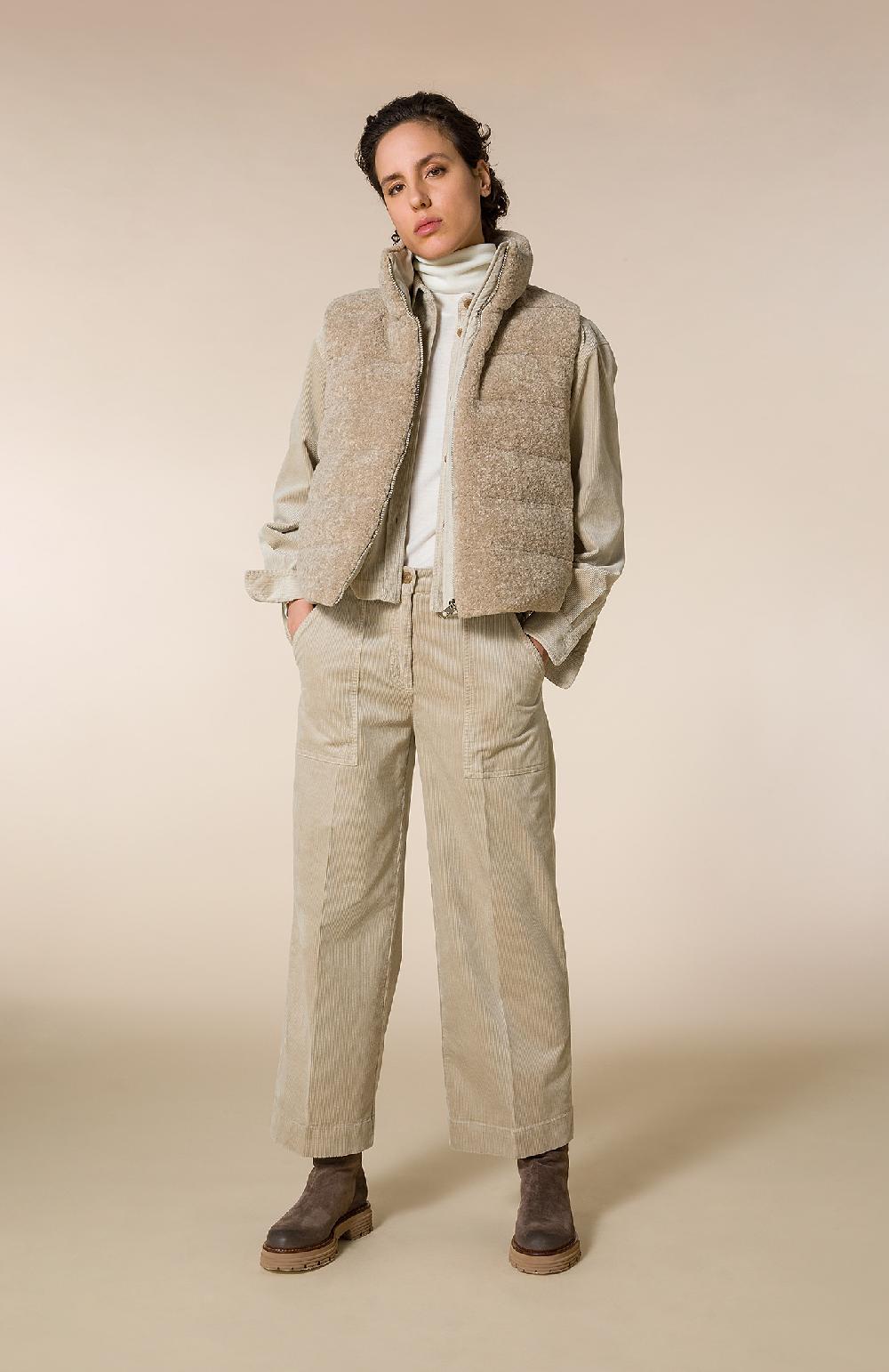 Seventy Gilet smanicato in ecopelliccia con retro in piumino - Col. Neutro Italia