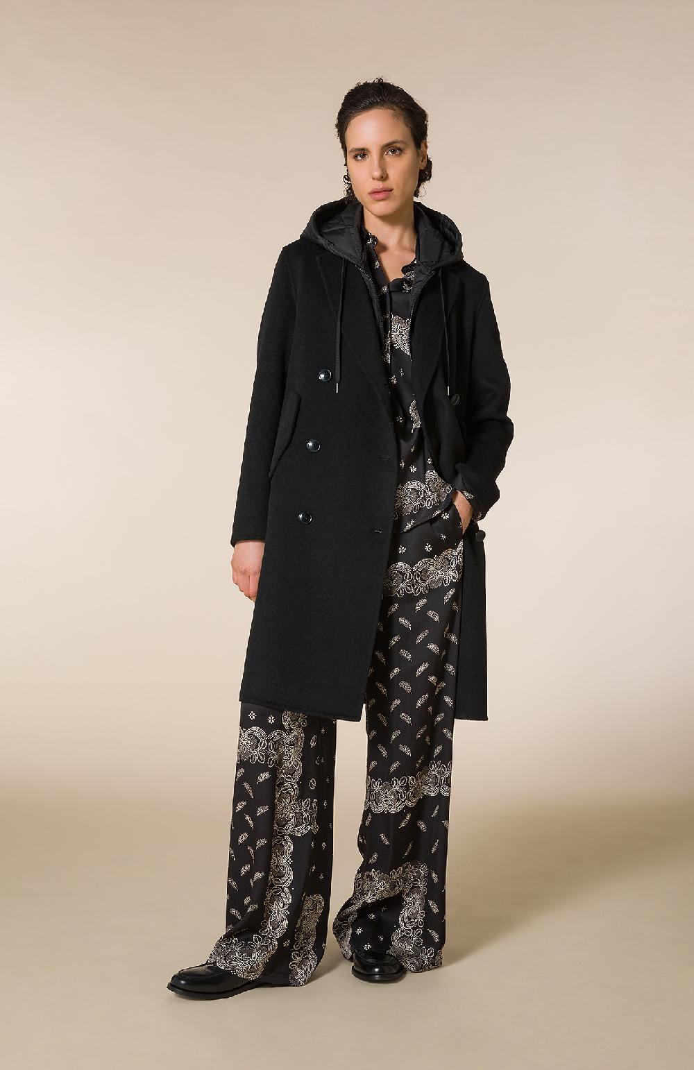 Seventy Cappotto doppiopetto in panno double con gilet staccabile - Col. Nero Pezzi Unici