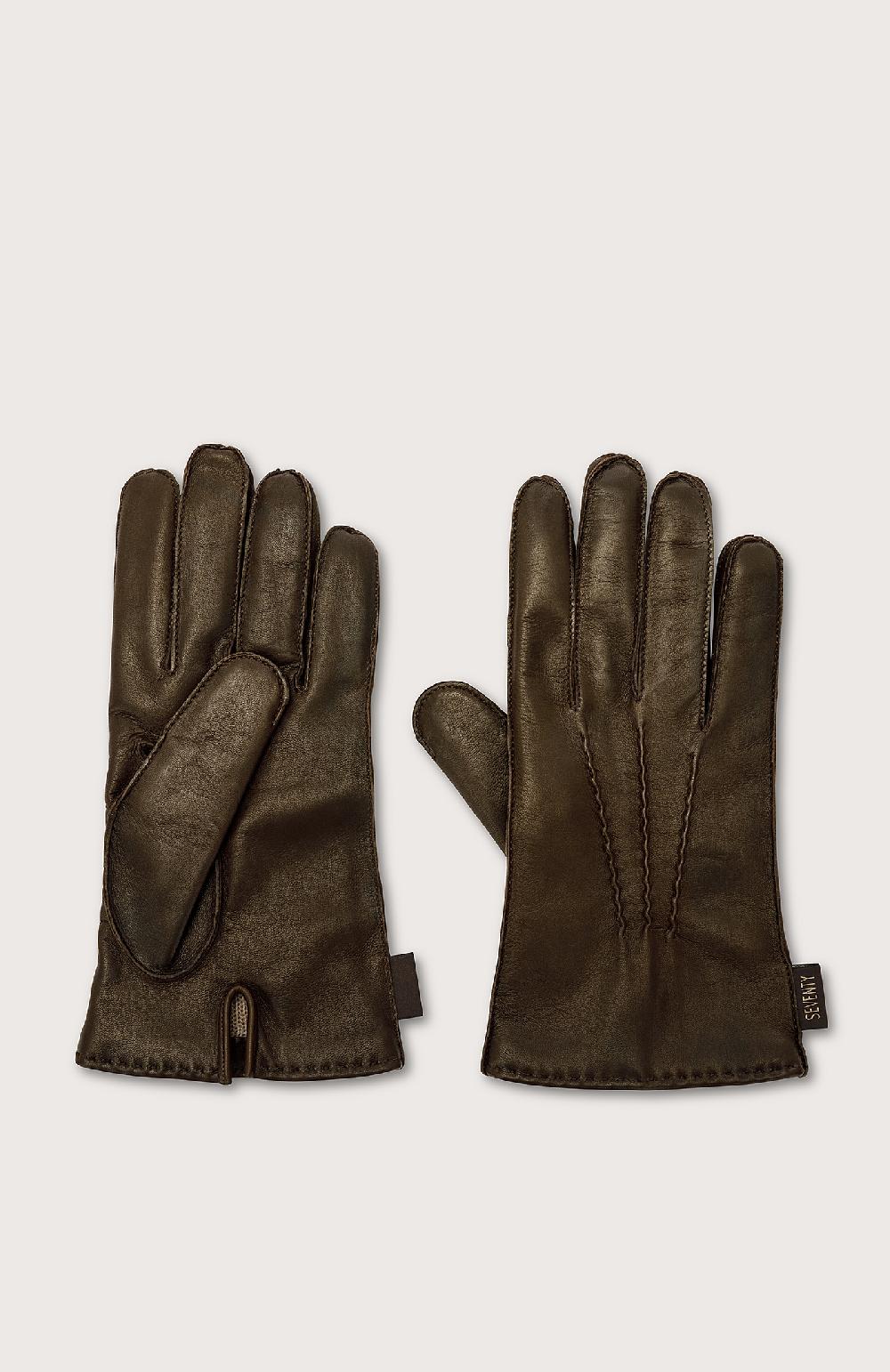 Seventy Guanti in nappa - Col. Marrone Fino Al -60%