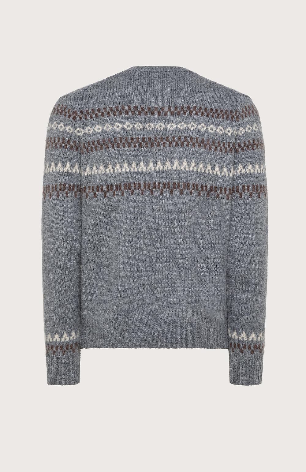 Seventy Maglione girocollo in jacquard misto lana - Col. Grigio Prezzo Ridotto