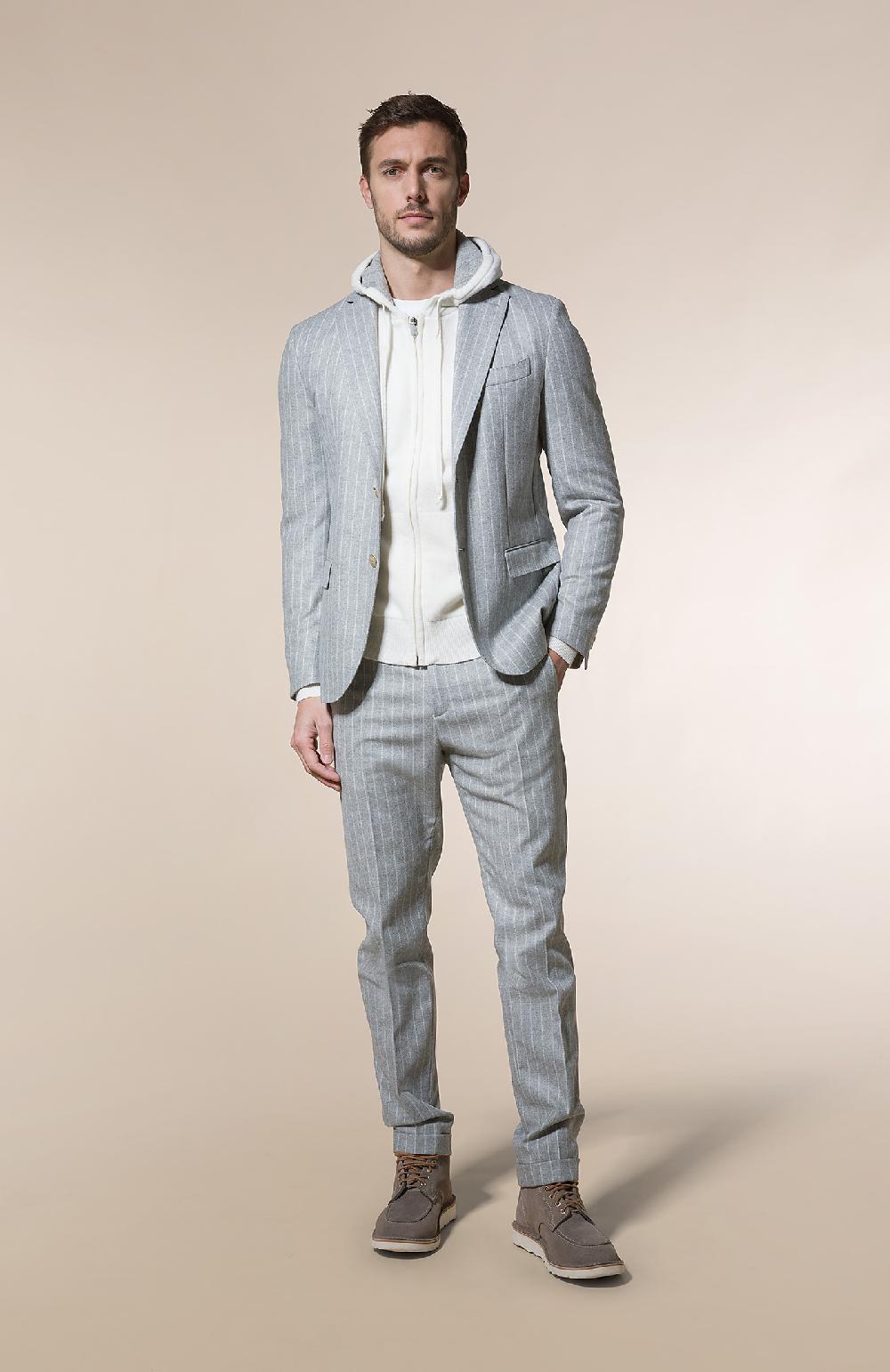 Seventy Pantalone chino in gessato cardato misto lana - Col. Grigio Hotsell