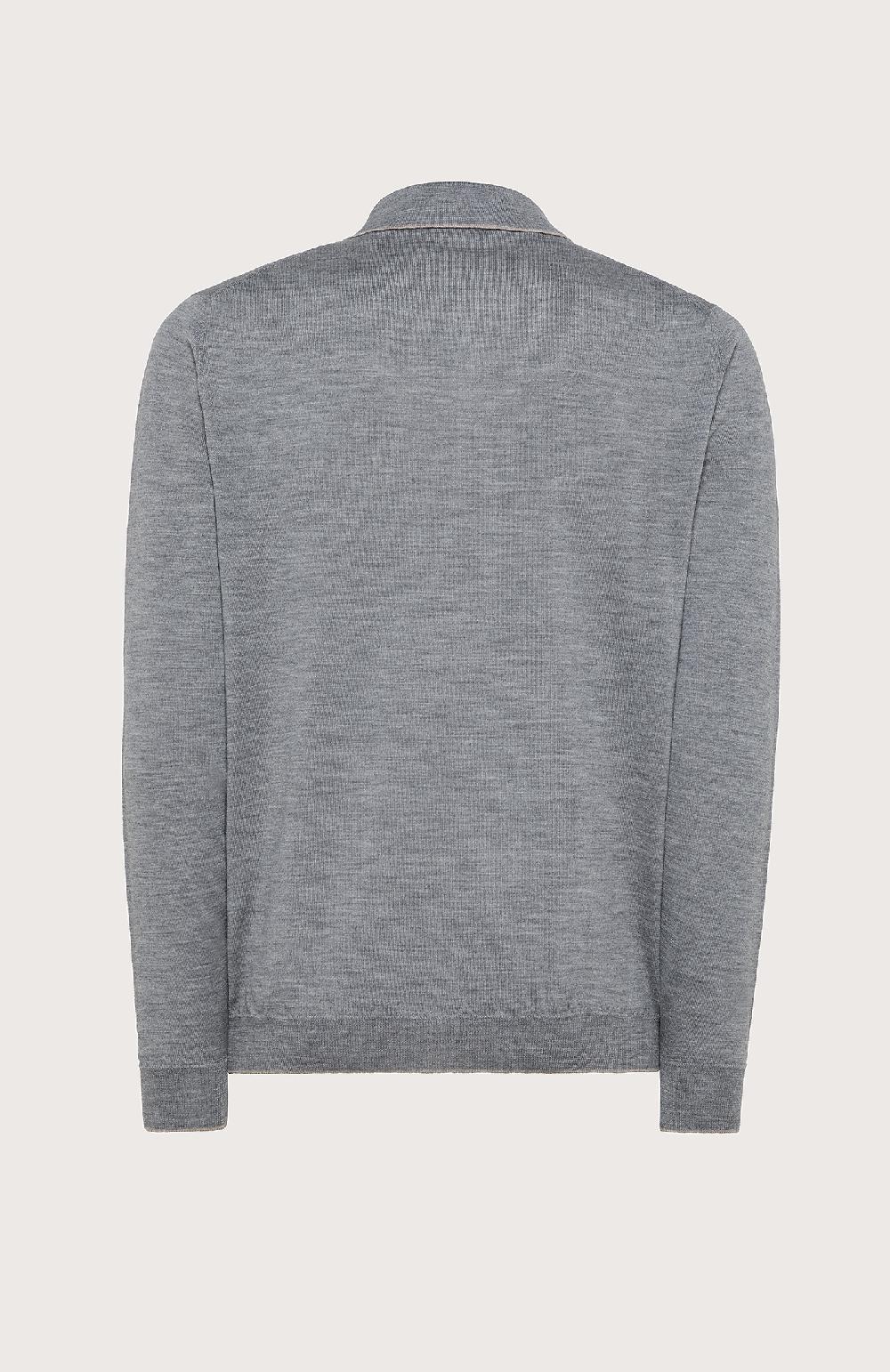 Seventy Maglioncino stile polo con maniche lunghe - Col. Grigio Vendita Calda