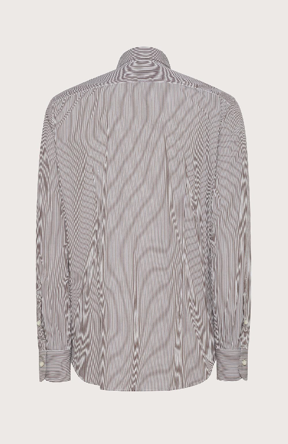 Seventy Camicia regular fit in popeline di cotone - Col. Marrone 2025