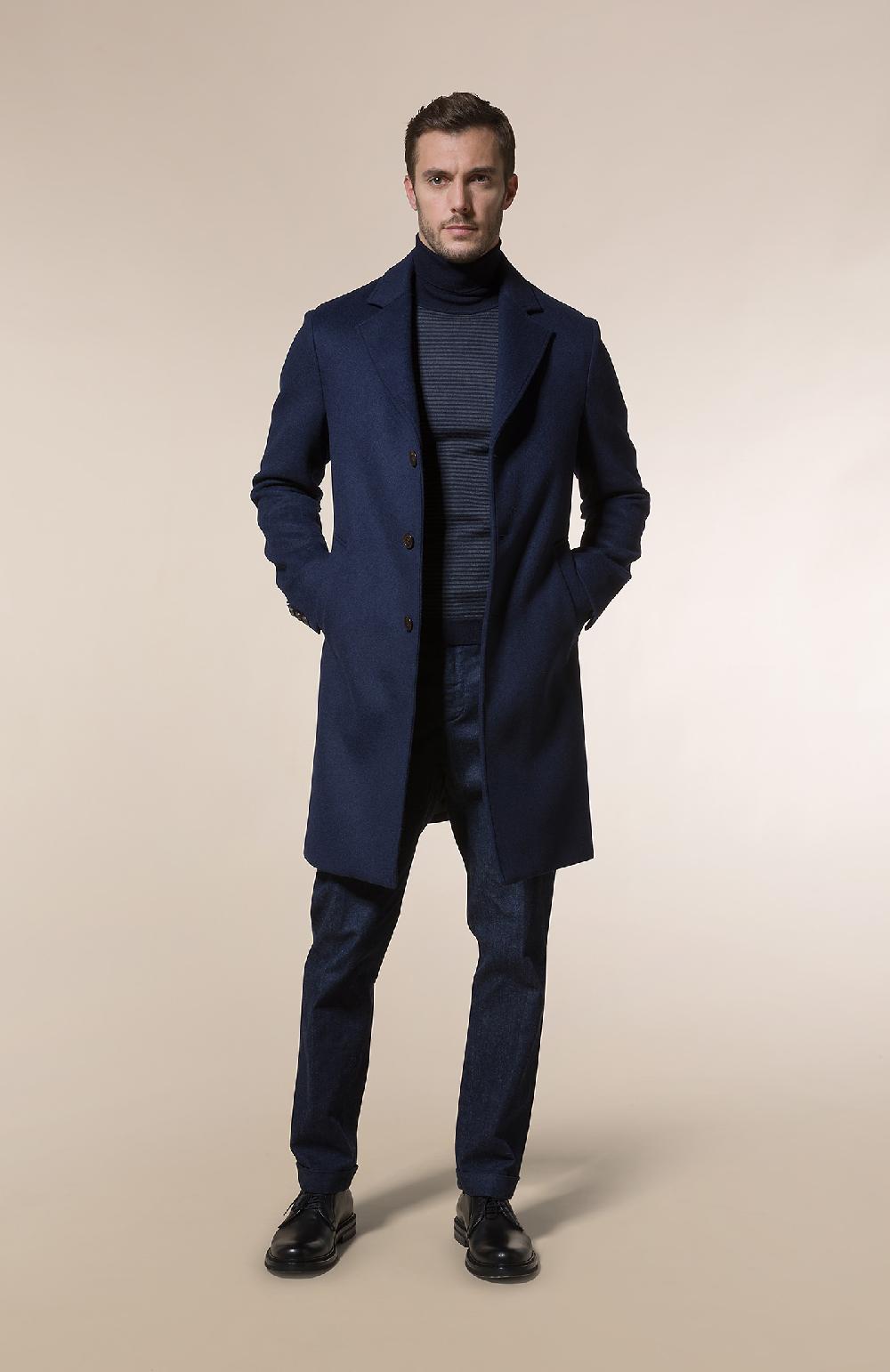 Seventy Dolcevita rasato con righe bicolore - Col. Blu Italia
