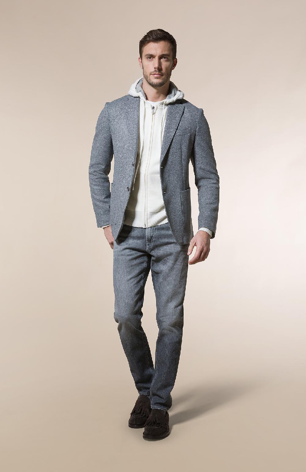 Seventy Giacca decostruita monopetto regualar fit in jersey melange misto lana - Col. Grigio Qualità