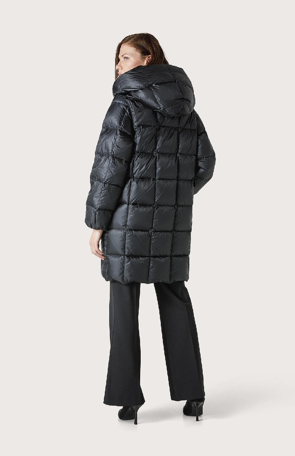 Seventy Piumino lungo reversibile con cappuccio - Col. Nero Saldi Di Fabbrica