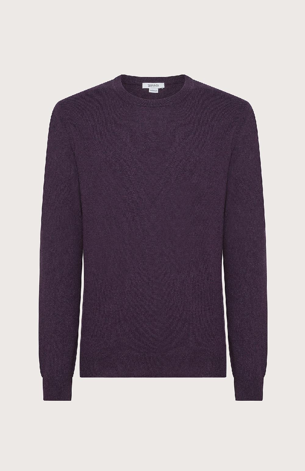 Seventy Maglia girocollo in rasato - Col. Viola Moda