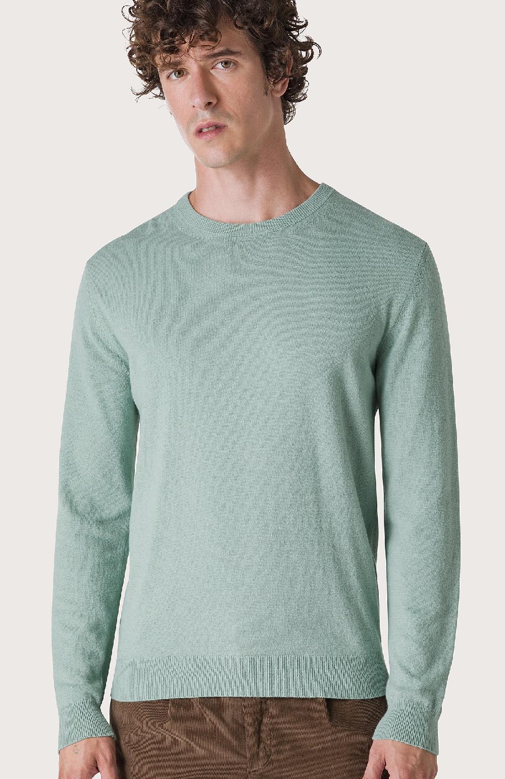 Seventy Maglia girocollo in rasato - Col. Verde Qualità