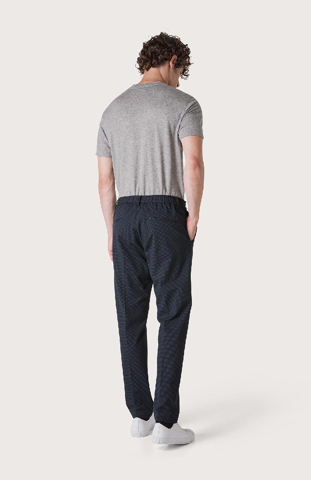 Seventy Pantalone con elastico e microdisegno - Col. Blu Negozi Online