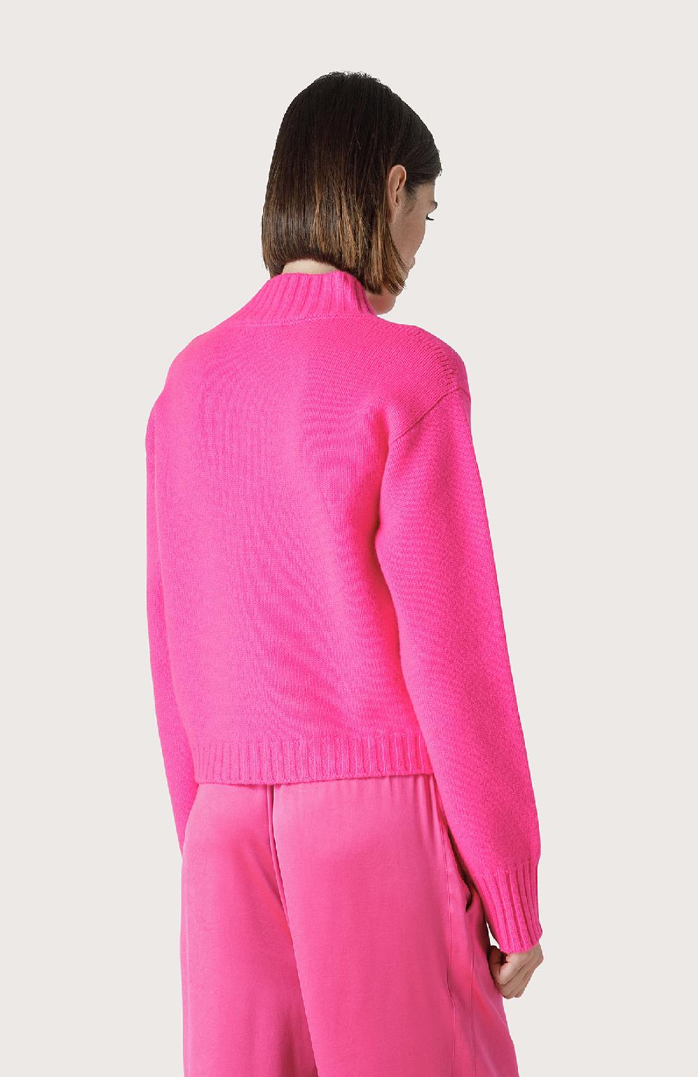 Seventy Maglione con miniscollo a V - Col. Rosa Italia