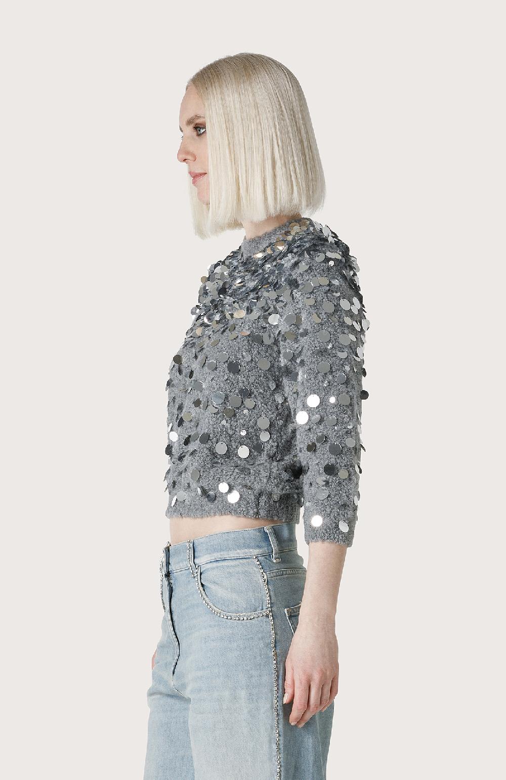 Seventy Maglioncino con maxi paillettes - Col. Grigio Nuovo