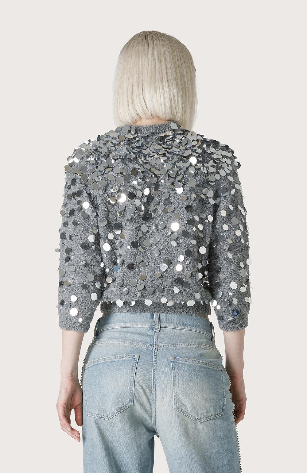 Seventy Maglioncino con maxi paillettes - Col. Grigio Nuovo