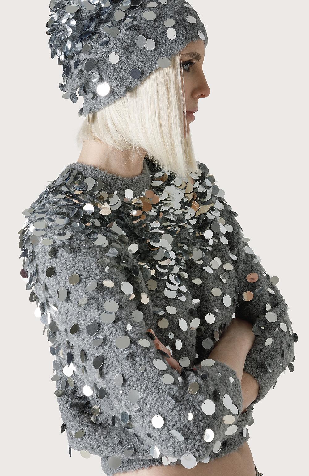 Seventy Maglioncino con maxi paillettes - Col. Grigio Nuovo