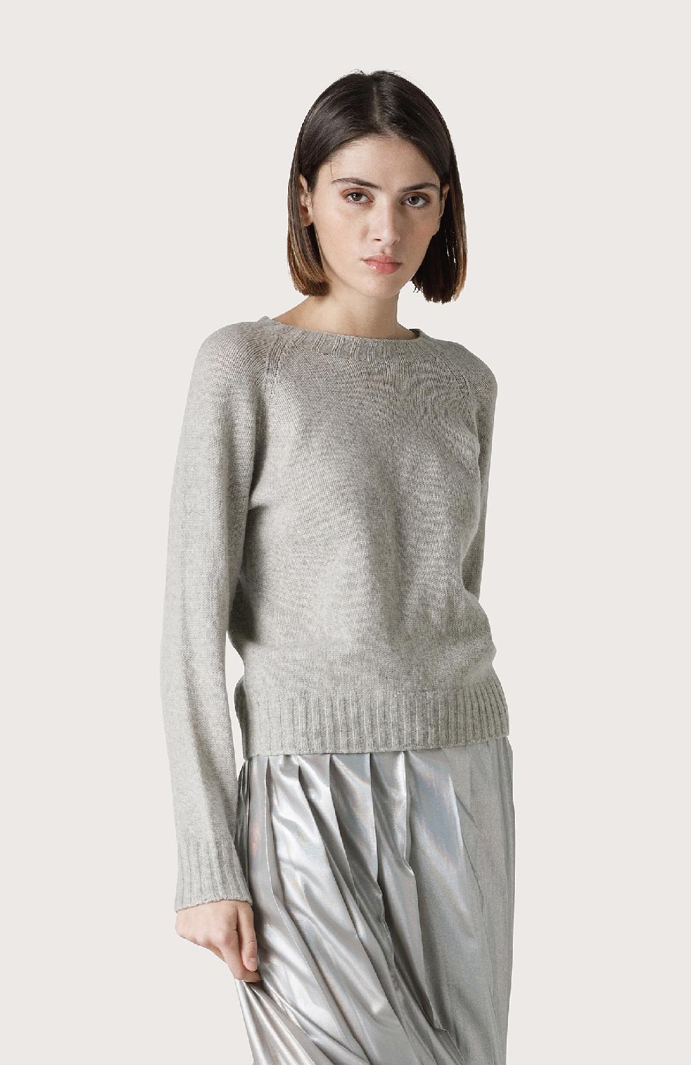 Seventy Maglia cashmere con scollo barchetta - Col. Grigio Qualità