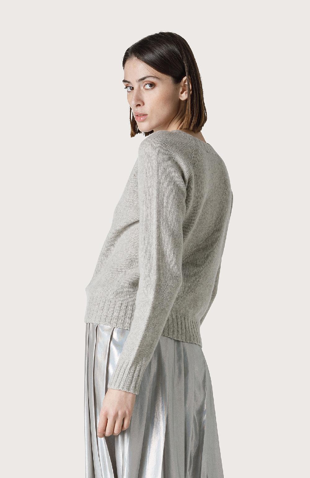 Seventy Maglia cashmere con scollo barchetta - Col. Grigio Qualità