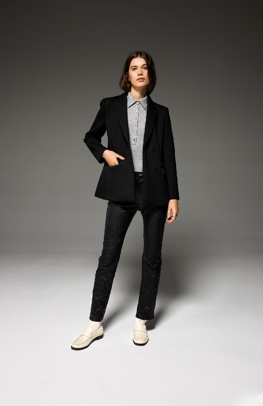Seventy Pantalone cinque tasche slim in pelle stretch - Col. Nero Sconto