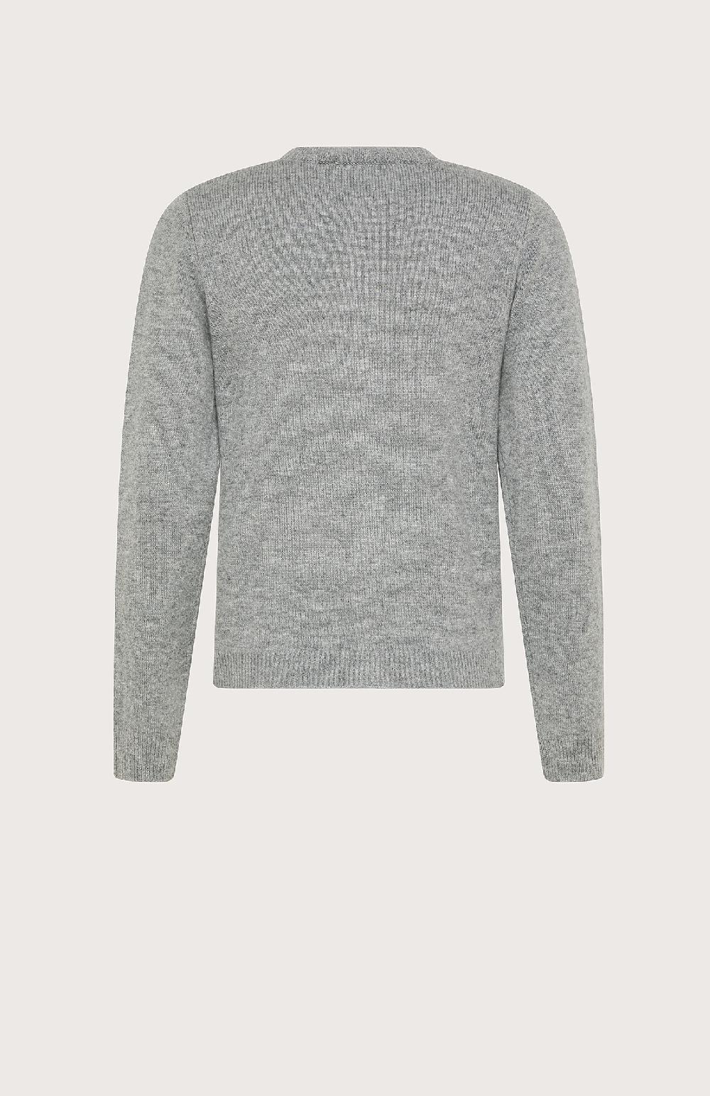 Seventy Cardigan girocollo in lana cashmere - Col. Grigio Offerte